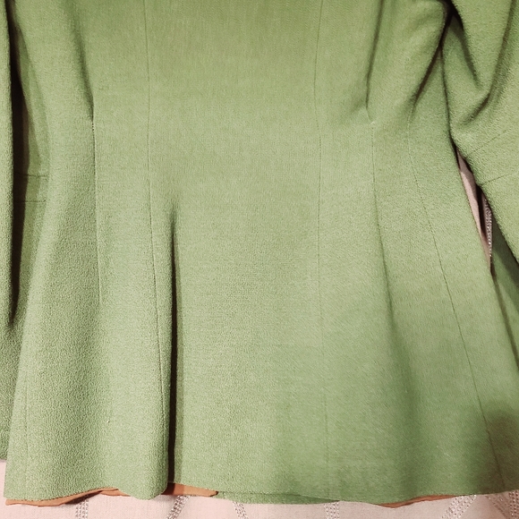True Vintage 1940s Green Wool Gabardine Jacket S - Picture 6 of 8